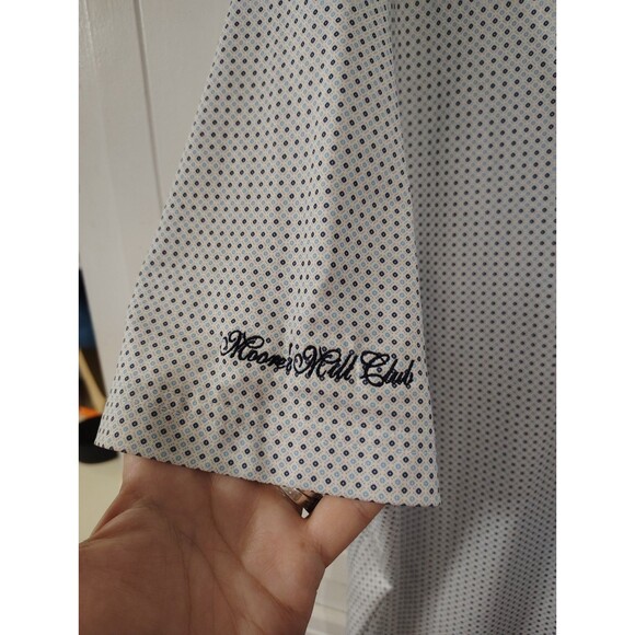 Johnnie O Polo Shirt Mens Large Blue Performance Golf Stretch UPF50 - Picture 7 of 8